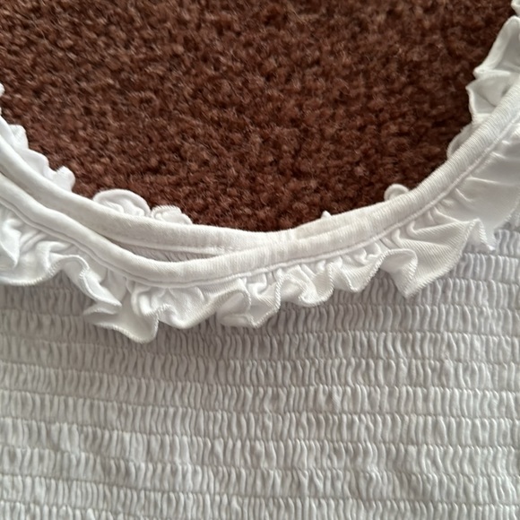 BUNDLE 4 for $30 EBUC SO GOODS FOR LIFE LADIES XL STRETCH WHT COTTON TANK FRILLS - Picture 2 of 8